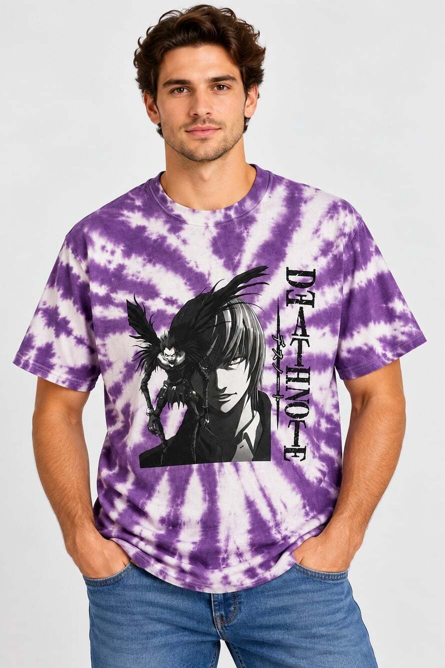Urban Outfitters Death Note Light & Ryuk Purple Tie Dye T-Shirt NWT Small T36